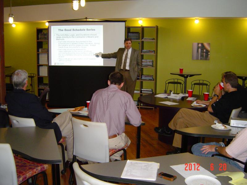 Patrick Kelly of ARCADIS teaching a workshop on Construction Scheduling